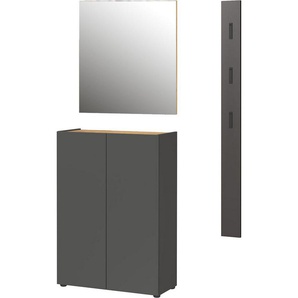 GERMANIA Garderoben-Set Alviano, (3-St), mit eckigem Spiegel, optional mit Hakenpaneel, Made in Germany