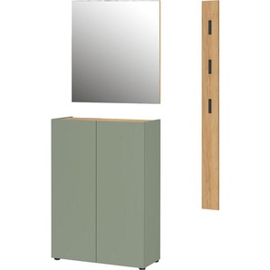 GERMANIA Garderoben-Set Alviano, (3-St), mit eckigem Spiegel, optional mit Hakenpaneel, Made in Germany