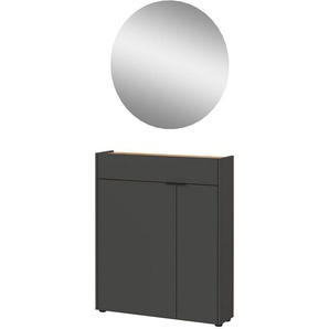 GERMANIA Garderoben-Set Ameca, (2-St), Garderoben-Set bestehend aus Mehrzweckschrank und Spiegel