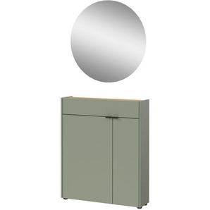 GERMANIA Garderoben-Set Ameca, (2-St), Garderoben-Set bestehend aus Mehrzweckschrank und Spiegel