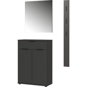 GERMANIA Garderoben-Set Stanton, (3-St), Garderoben-Set bestehend aus 1 Schuhschrank, 1 Spiegel und 1 Paneel