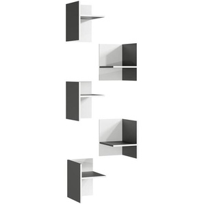 Germania Inneneinteilung , Graphit, Weiß , 5 Fächer , 27x37x35 cm , Arbeitszimmer, Bürozubehör