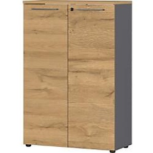 GERMANIA Schrank Agenda Melamin 4232-564AUFB Graphit, Eiche 800 x 400 x 1.200 mm 1052898