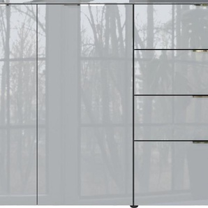 GERMANIA Sideboard Oakland, in 2 Breiten, Fronten und Oberboden mit Glasauflage