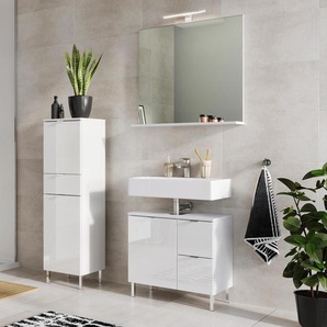 Waschbecken-Unterschrank »Mauresa« - chrom - Holz -