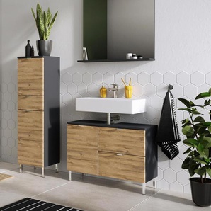Waschbeckenunterschrank »Mauresa« - braun - Holz -