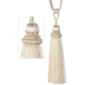 Raffhalter GERSTER Juditha Gr. B: 80 cm, beige (hellbeige, meliert) Raffhalter mit Quaste