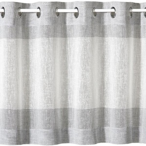 Scheibengardine GERSTER Sander Gardinen Gr. 50 cm, Ösen, 140 cm, grau (anthrazit) Scheibengardinen halbtransparent Gardine HxB: 50x140, mit modernem Streifen Design