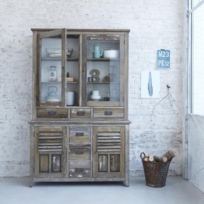 Geschirrschrank aus massivem recyceltem Holz 140 cm