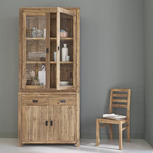 Geschirrschrank aus massivem, recyceltem Teakholz 100 cm