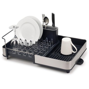 Geschirrständer JOSEPH Rethink Your Sink grau (edelstahlfarben, grau) Küchendekoration ausziehbar, integrierter Ausguss, rutschfeste Füße