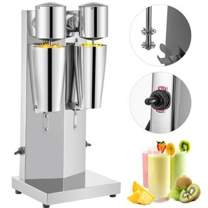 Getränkemixer 150W, Milchshaker Elektrisch 800ml, Doppelköpfe, Silbrig, Elektrischer Mixer für Shakes, Cocktailmixer, Milchshake Maschine, Bar Mixer, Standmixer, Gewerbliche Privatgebrauch STNXJPTYS00000001V2