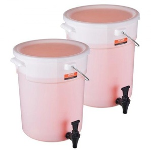 Getränkespender, 19 L Getränkespender für Partys, Saftspender aus Kunststoff mit Zapfhahn und Deckel, Eistee-Limonadensaft-Wasserspender, für Restaurants, Hotels, Partys, 2er-Pack YLFPQSLFPQWD2VYG5V0