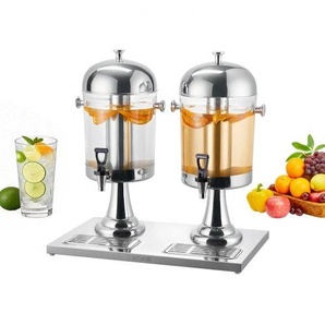 Getränkespender (2 x 8 L) für Partys Saftspender (aus Edelstahl + Polycarbonat) mit tropfsicherem Zapfhahn & Sockel Wasserspender für Restaurants Partys, selbstgemachte Getränke Spender BXGYLFPQBXGS1OOVN001V0