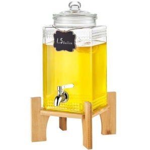 Getränkespender, 5,5 L Getränkespender für Partys, Saftspender aus Glas mit Ständer, Zapfhahn aus Edelstahl, Eistee-Limonadensaft-Wasserspender, für Restaurants, Hotels, Partys YLFPQBLFPQWDO14STV0