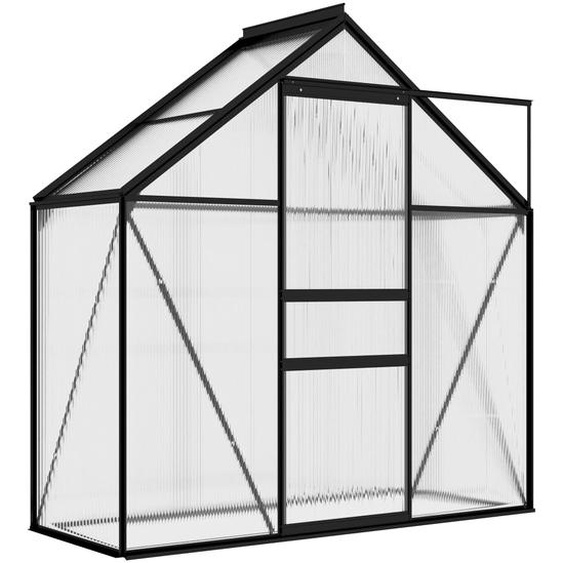 Anlehngewächshaus Anthrazit Aluminium 1,33 m²