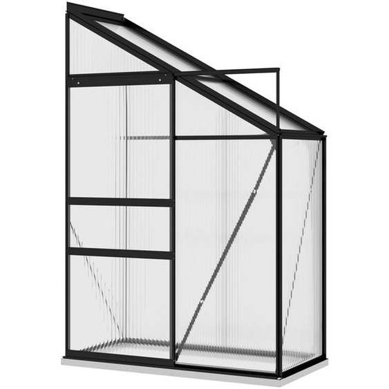 Anlehngewächshaus Anthrazit Aluminium 1,44 m³