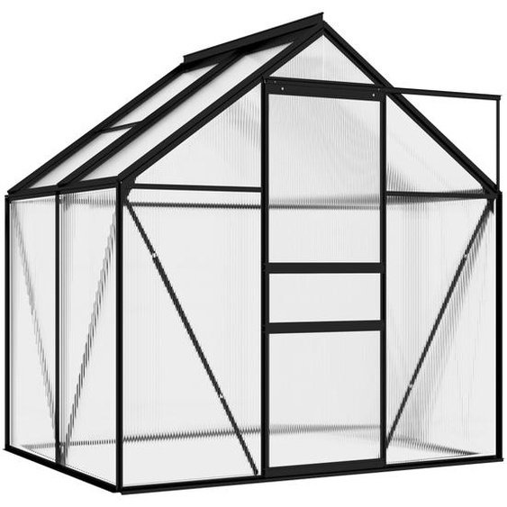 Anlehngewächshaus Anthrazit Aluminium 2,47 m²