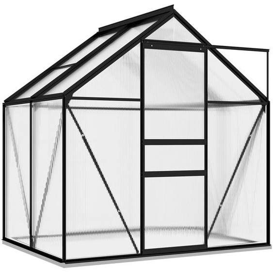 Anlehngewächshaus Anthrazit Aluminium 2,47 m²