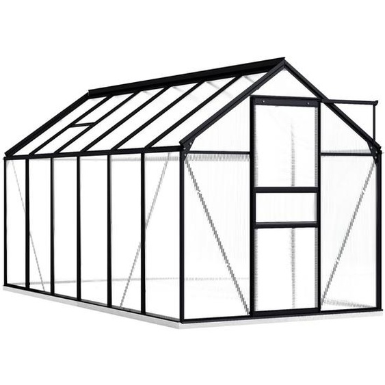 Gewächshaus mit Fundament Anthrazit Aluminium 7,03 m²