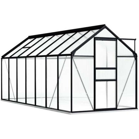 Gewächshaus mit Fundament Anthrazit Aluminium 8,17 m²