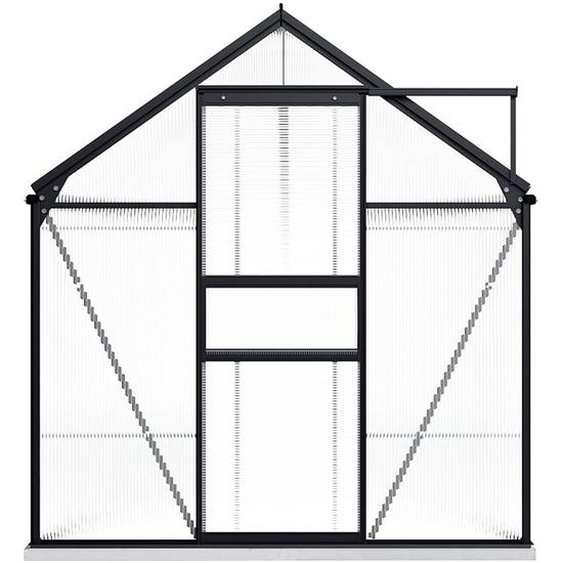 Gewächshaus mit Fundament Anthrazit Aluminium 9,31 m²