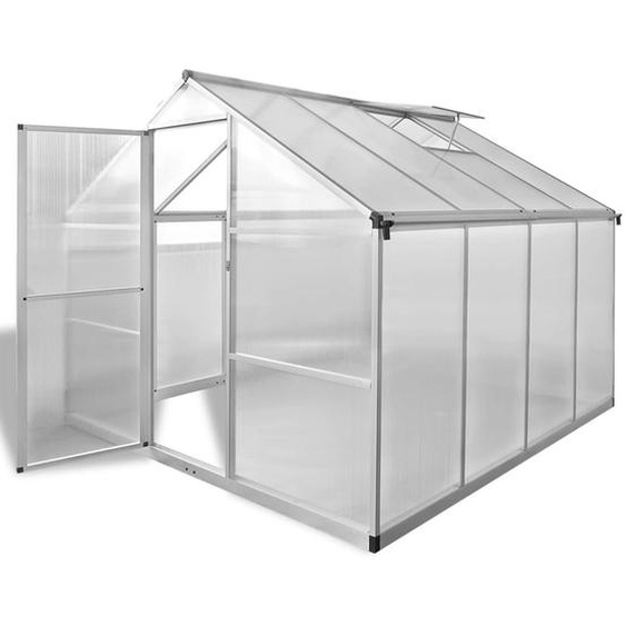 Gewächshaus mit Fundament Verstärkt Aluminium 6,05 m²