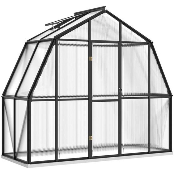 Gewächshaus mit Fundamentrahmen Anthrazit 3,3 m² Aluminimum