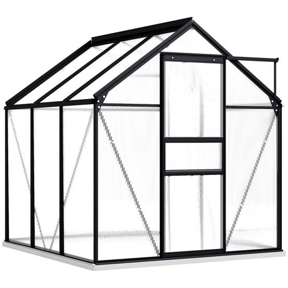 Gewächshaus mit Fundament Anthrazit Aluminium 3,61 m²