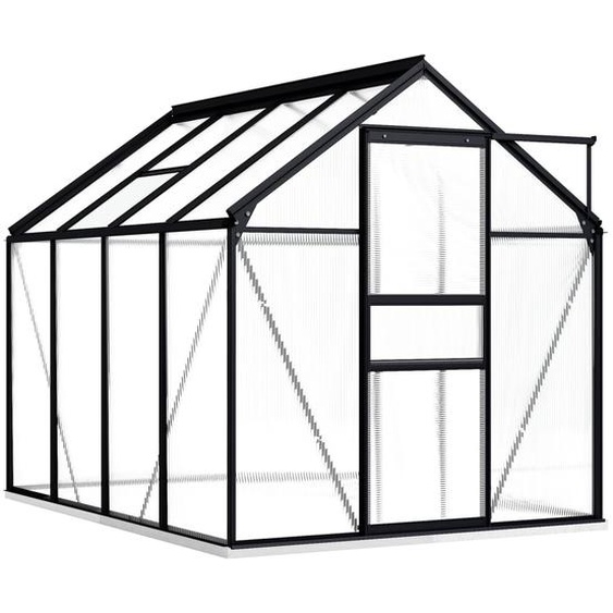 Gewächshaus mit Fundament Anthrazit Aluminium 4,75 m²
