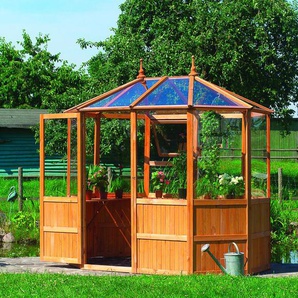 Gewächshaus-Pavillon Capri gross 8 eckig Holzpavillon Gewächshaus Promadino Holz