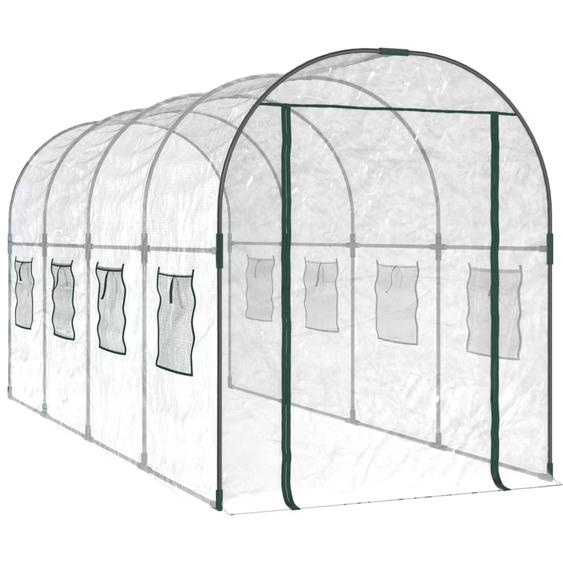 Gewächshaus Transparent 160x400x190 cm PVC & Stahl