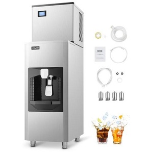 gewerblicher Eisbereiter 136 kg/Tag Eismaschine, 80 kg großer Eisvorratsbehälter mit automatischer Eisausgabe (9 kg/Min.), selbstreinigende Eismaschine mit Touchscreen für Bar Restaurant ZHSKU00000000000143