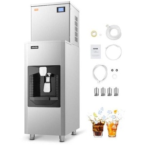gewerblicher Eisbereiter, 200 kg/Tag, großer Eisvorratsbehälter mit 80 kg & automatischer Eisausgabe (9 kg/min), selbstreinigende Eismaschine mit Touchscreen für Bar Café Restaurant ZHSKU00000000000146
