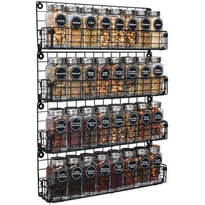 Gewrzregal Wandmontage 4-Stufig Stapelbar Hngen Gewrzregal Organizer,Ideal Fr Die Aufbewahrung Von Gewrzen In Kche Und Mehr