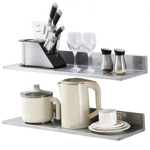 Gewürzregal Wandregal 2-teilig, Hängendes Küchenregal 762 x 218 x 85 mm, Schweberegal Edelstahl 20 kg Belastbar, Regalbrett Wandboard Gewürzregal Geeignet für Küchen, Restaurants, Hotels usw. BGSCTTLL86302L4L7V0