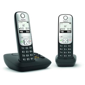 Gigaset A690A Duo - Schnurlostelefon-Rufnummernanzeige, Anrufbeantworter schwarz L36852-H2830-B101