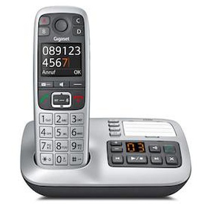 Gigaset E560A schnurloses Festnetztelefon mit AB (a/b-analog), platin S30852-H2728-B101