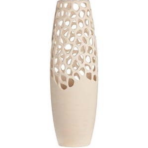 GILDE Bodenvase Bologna, Dekovase (1 St), Vase aus Keramik, mit gekratzer Oberflächenstruktur, Höhe ca. 60,5 cm