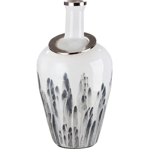 GILDE Bodenvase Statuario, durchgefärbtes Glas, mit Metallring