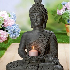 GILDE Buddhafigur Figur Buddha mit Teelichthalter (1 St)