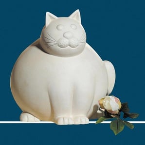 Moderne Herz Skulptur Deko Objekt aus Keramik weiß/silber Höhe 23 cm B 33 cm