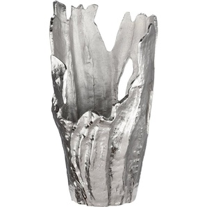 GILDE Dekovase Vase Coralifero (1 St), extravagante Form, Aluminium, silberfarbene Struktur im Antik-Finish