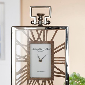 Standuhr GILDE Uhr Rusto, silber Standuhren silberfarben Standuhr Standuhren Höhe 34 cm, eckig, römische Ziffern, Wohnzimmer