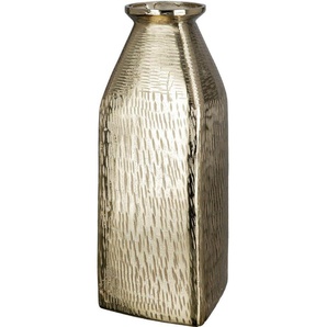 GILDE Tischvase Lola, Dekovase (1 St), Vase aus Aluminium, mit geritzter Oberflächenstruktur