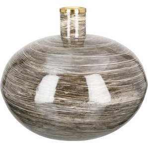 GILDE Tischvase Stripes (1 St), Vase aus Metall, bauchig