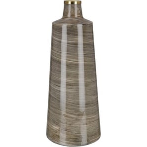 GILDE Tischvase Stripes (1 St), Vase aus Metall, kegelförmig