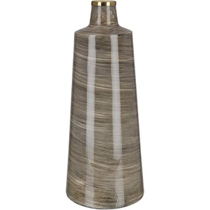 GILDE Tischvase Stripes (1 St), Vase aus Metall, kegelförmig