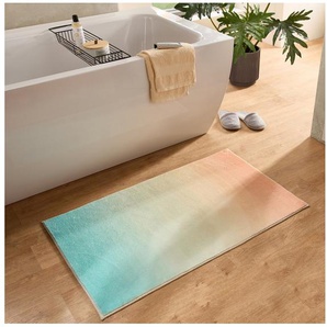 Gino Falcone Badematte Ariella GF-152, Höhe 7 mm, rutschhemmend beschichtet, fußbodenheizungsgeeignet, Polyester, rechteckig, Badteppich, bedruckt, modernes Design, Farbverlauf, weich & kuschelig