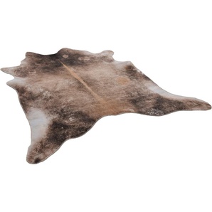 Gino Falcone Fellteppich Emilia, fellförmig, Höhe: 3 mm, Kunstfell, bedruckt, Kuhfell-Optik, ideal im Wohnzimmer & Schlafzimmer